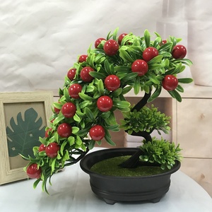 Yiyi 24cm Plantas decorativas de imitación Plantas artificiales pequeñas bonsái <span class=keywords><strong>con</strong></span> frutas - Product Image 1