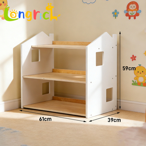 Estantería de Madera <span class=keywords><strong>Blanca</strong></span> para Niños, Estantería de Almacenamiento de Juguetes <span class=keywords><strong>Montessori</strong></span> para Cuarto de Niños o Sala de Juegos - Product Image 2