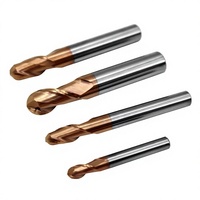 Fraise à billes à 4 dents en carbure de tungstène HRC55 de haute précision |   Fraiseuse CNC revêtue d'aluminium pour l'acier |   Service personnalisé OEM/ODM