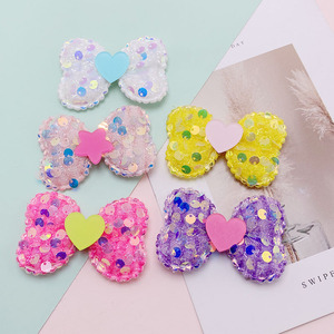 Nuevo Lazo Decorativo con Lentejuelas <span class=keywords><strong>para</strong></span> Comercio Exterior, Pasador de Pelo con Lazo Colorido, Accesorios <span class=keywords><strong>para</strong></span> el Cabello de Niños, Brillantina, Accesorios <span class=keywords><strong>para</strong></span> <span class=keywords><strong>Ropa</strong></span> y Zapatos DIY - Product Image 5