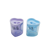 XINLE Nouveau logo d'impression personnalisé 8mm 12mm Coupe-crayon en plastique à deux trous Taille-crayon personnalisé en forme de coeur fantaisie