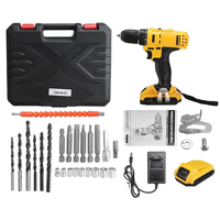 Kit combiné d'outils électriques de bricolage sans fil 21V perceuse sans fil avec batterie rechargeable, y compris tournevis électriques