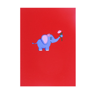 การ์ดอวยพรวันเกิดแบบป๊อปอัพ 3 มิติ พิมพ์ลายการ์ดป๊อปอัพ รูปสัตว์ ช้างน่ารัก การ์ดข้อความสร้างสรรค์ - Product Image 6