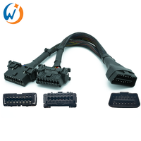 OBD II OBD 2 Cable OBD Splitter 16 Pin Splitter Extensión Cable de red Macho a doble hembra Y Adaptador de cable