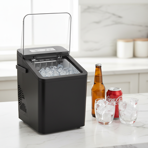 Machine à glaçons électrique autonettoyante OUSHENG 9 bacs, avec écran tactile, <span class=keywords><strong>6</strong></span> <span class=keywords><strong>minutes</strong></span> de production, 24h de fonctionnement, 18 kg/jour, capacité 1,5 L, autoportante - Product Image 3