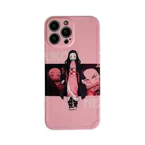 Funda de teléfono con diseño de dibujos animados para IPhone, carcasa trasera mate IMD de Anime, hoja matamosquitos, para IPhone 14, 13, 12, 11pro Max, oferta al por mayor