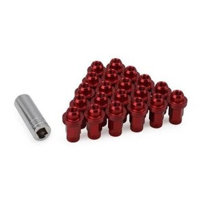 Aluminum Alloy Lug Nuts M12x1.5 48mm Red For Toyota 19mm Across <b>Flats</b> Retrofit Upgrade - Product Image 4