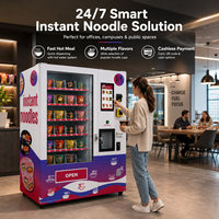 Distributeur automatique de nouilles instantanées intelligent, 24h/24, service en libre-service, cuisson à l'eau chaude, ramen en gobelet automatique, système de paiement multiple