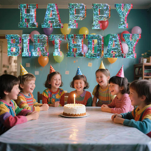 Lettres irisées lumineuses JOYEUX ANNIVERSAIRE Décoration créative pour fête d'anniversaire Lumières LED colorées - Product Image 3