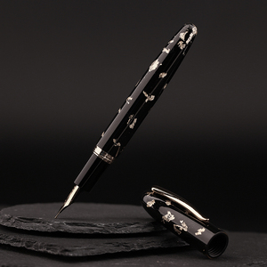 MAJOHN-M8 luotan resina lamina d'oro <span class=keywords><strong>penna</strong></span> stilografica in madreperla grande punta luminosa bellissimo regalo <span class=keywords><strong>penna</strong></span> stilografica in scatola - Product Image 5