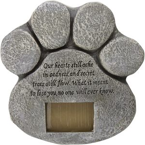 DOG CAT PAW PRINT GRAVE MEMORIAL STONE、腹を立てたペットの最後の休息の平和、屋内と屋外の装飾をマークするのに最適な方法 - Product Image 1