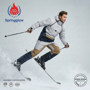 Traje de Esquí <span class=keywords><strong>Anorak</strong></span> Gris Personalizado OEM para <span class=keywords><strong>Hombre</strong></span>, Mono de Esquí de Una Pieza con Bloques de Color, Traje de Nieve Impermeable para <span class=keywords><strong>Hombre</strong></span>, Ropa de Esquí y Nieve al por Mayor - Product Image 2