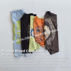 Trapos de Limpieza de Algodón, Trapos Cortados de Colores Variados, Trapos de Camisetas Recicladas para Limpieza Industrial - Product Image 2