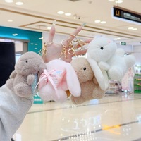 Porte-clés en peluche lapin mignon, pendentif de sac en forme de lapin de dessin animé, breloque pour sac à dos d'étudiant, cadeau promotionnel, vente en gros