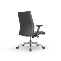 Chaise de bureau exécutive en cuir à dossier moyen rotatif au design moderne, chaise de bureau exécutive ergonomique en cuir