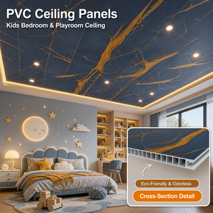 Feuchtigkeitsbeständige PVC-Deckenplatte PVC-Spanndecke OEM 5,95m Länge Holzmaserung zum Fabrikpreis - Product Image 1