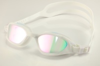 Lunettes de natation OEM en gros pour adultes, verres miroir, vision claire, silicone souple, étanches, pour piscine et extérieur
