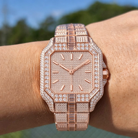 Montre de luxe automatique étanche pour homme, entièrement sertie de diamants Moissanite VVS1 couleur D, testée au diamant, vente chaude