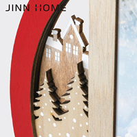 Ornements en bois écologiques modernes personnalisés de 10 cm, décoration d'intérieur, bricolage, cadeau de Thanksgiving, cadeau de Noël, couleur personnalisée, vente en gros