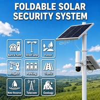 Système de surveillance solaire monté sur poteau et batterie au lithium avec caméra CCTV PTZ 4G pour extérieur IP66