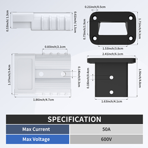 50 Amp Battery Connector 6 to 12 Gauge Battery Forklift Charge Plug <strong>12V</strong> Wire Harness Plug Connector Kit for Car <strong>Winch</strong> - Product Image 2