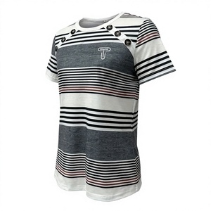 Camiseta de Verano de Manga Corta para Mujer, Diseño Profesional, Informal, de Algodón y Poliéster, con Estampado de Logotipo, Transpirable y de Secado Rápido - Product Image 3