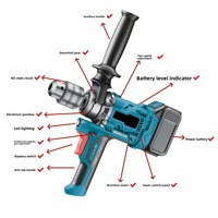 Perceuse à glace et à terre, outil électrique à batterie lithium haute puissance, perceuse à main, perceuse pistolet, mandrin à trois griffes, réversible