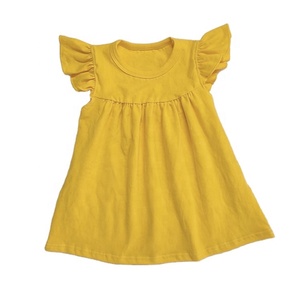 Vestidos de Volantes Sólidos al por Mayor, Vestidos de Diseñador para Niñas, Vestidos de Algodón para Bebés, Vestidos de Una Pieza, Vestidos de Verano con Volantes - Product Image 3