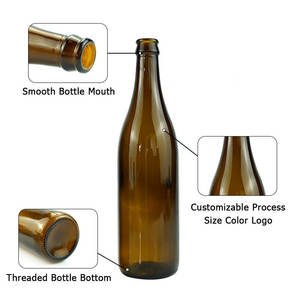 ขวดเหล้าสั่งทำขายส่งขนาด 500 มล. 750 มล. 1000 มล. ขวดแก้วไวน์แชมเปญเบอร์กันดีสุดหรูพร้อมฝาจุกไม้ก๊อก - Product Image 5