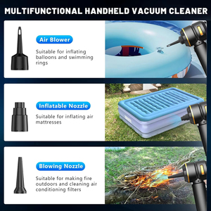 Aspirateur de voiture à main 18000Pa à batterie multifonctionnelle à haute puissance d'aspiration avec lumière LED soufflante d'air 0.2L bac à poussière - Product Image 6