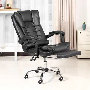 Bilgisayar ofis koltuğu oyun ev deri yönetici döner oyuncu sandalyesi kaldırma dönebilen koltuk Footrest ayarlanabilir masa sandalye