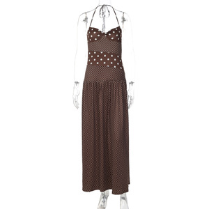Fabrikant 2026 Zomer Nieuwe Dames Halter Polka Dot Jurk Vintage Gerimpeld Sexy Damesjurk Groothandel voor Dagelijkse Vakantie <span class=keywords><strong>Outfits</strong></span> - Product Image 6