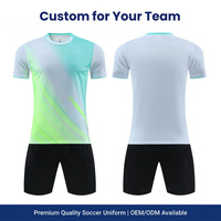 Conjunto de Camiseta y Pantalones Cortos de Fútbol Juvenil Personalizados, Sublimación en Malla de Poliéster con Logotipo, Camiseta de Fútbol OEM al por Mayor