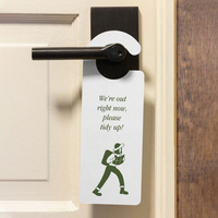 Impression personnalisée en couleur, carte suspendue pour porte, promotion de magasin, porte-cartes en PVC, porte-cartes marketing