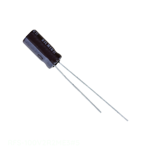 Distribuidor Autorizado: Condensador de Aluminio de Orificio Pasante 2.2uF 20% 100V RADIAL 2.2 uF RFS-100V2R2ME3 # 5 Condensadores - Product Image 1