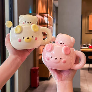 Taza <span class=keywords><strong>de</strong></span> cerámica <span class=keywords><strong>de</strong></span> oso <span class=keywords><strong>de</strong></span> dibujos animados con tapa y cuchara <span class=keywords><strong>Regalo</strong></span> <span class=keywords><strong>de</strong></span> Cumpleaños recuerdo <span class=keywords><strong>para</strong></span> hombres y mujeres taza <span class=keywords><strong>de</strong></span> café <span class=keywords><strong>de</strong></span> <span class=keywords><strong>desayuno</strong></span> <span class=keywords><strong>de</strong></span> agua - Product Image 2