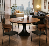 Table à manger extensible en bois massif de style français minimaliste moderne pour plusieurs personnes, adaptée à la maison, à l'hôtel et au restaurant