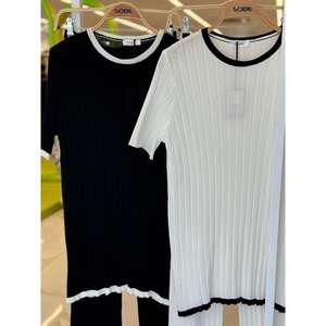 Ensemble deux pièces tricoté Dex : T-shirt et pantalon pour femme, décontracté, respirant, toutes saisons, ECRU - Product Image 3