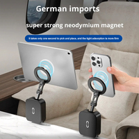 Support de téléphone magnétique multifonctionnel portable en aluminium, support de bureau pratique pour les voyages, pour téléphones mobiles et tablettes, rotatif à 360 degrés