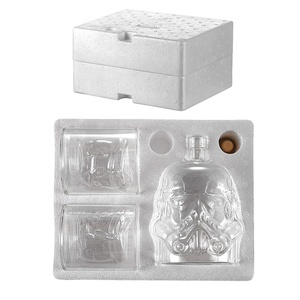 Bouteilles en verre soufflé à la main Monster Head 750 ml/180 ml pour vodka, whisky, gin, rhum, <span class=keywords><strong>tequila</strong></span>, bouchon à vis personnalisé unique, lavable au lave-vaisselle - Product Image 3