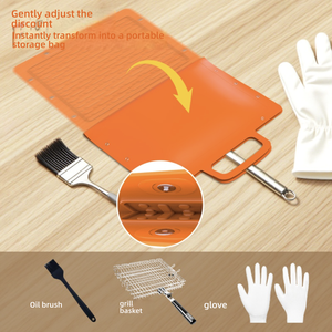 Grille <span class=keywords><strong>de</strong></span> barbecue en silicone, résistante aux hautes températures, pliable <span class=keywords><strong>pour</strong></span> le rangement, <span class=keywords><strong>plaque</strong></span> en fer, tapis <span class=keywords><strong>de</strong></span> <span class=keywords><strong>four</strong></span> résistant à la chaleur - Product Image 4
