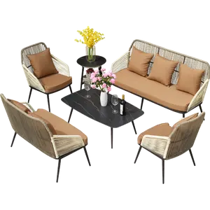 Compact 3 Piece Rattan Balcony Furniture Set Garden Bistro Patio Outdoor Table and Chairs for Small Balconie