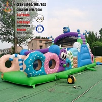 Trampoline gonflable commercial certifié CE en PVC pour jeux extérieurs, grande piste d'obstacles pour adultes et enfants, location pour fêtes