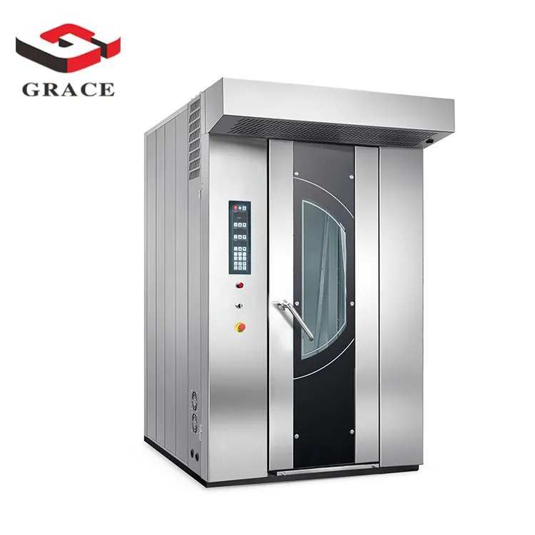 Professional Stainless Steel Bread Bakery Equipment 16 Trays Gas Diesel Oil Electric Rotary Oven