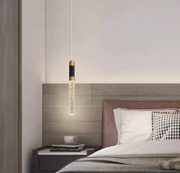 Suspension LED industrielle moderne noire, design bulle de cristal, intensité variable, pour la maison, salle à manger, chambre, îlot de cuisine