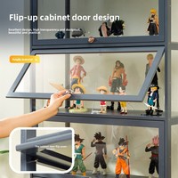 Vitrine Classique en Verre Transparent avec Éclairage LED, Anti-Poussière, Revêtement Poudré, Pratique pour Salon, Vitrine à Médailles, Vins et Bières