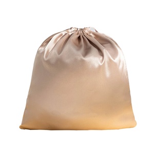 Sacs cadeaux personnalisés avec logo pour cheveux, maquillage, cils, parfum, pochettes à cordon en satin pour extensions capillaires - Product Image 2