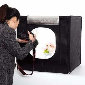 可折叠灯箱套件 40 60 80厘米迷你工作室背景便携式 Led 照相馆