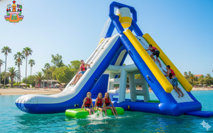 Large PVC Inflatable Water <strong>Slide</strong> Floating Platform <strong>Pool</strong> Commercial Outdoor Adult Water Leisure Play Structure - Product Image 5