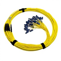 96F LC Uniboot OS2 G657A1 200μm OFNP Breakout Pigtail Polaritas Lurus Kuning